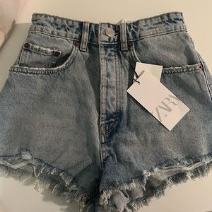 Zara High Rise Denim Short NWT